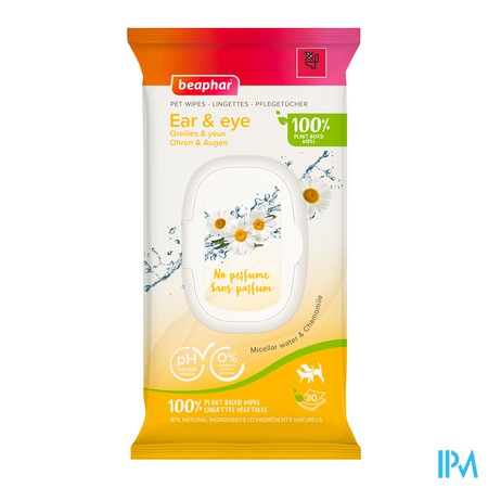 vignette BEAPHAR LINGETTES VEG OREIL&amp;YEUX X 30