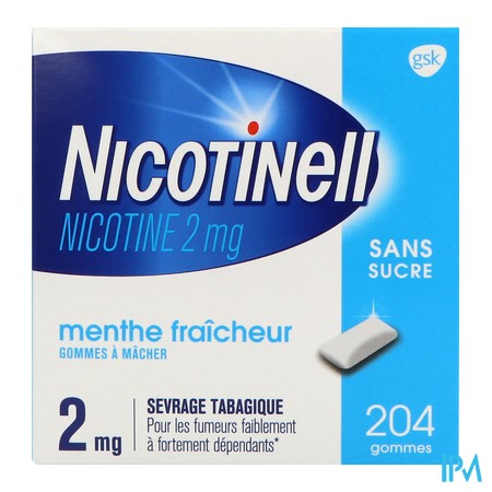 vignette NICOTINELL 2MG GOMME MENTHE S/S204