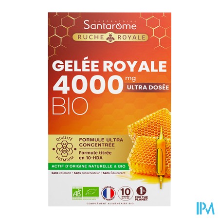 produit SANTAROME GELEE ROYALE 4000MG BIO AMP10