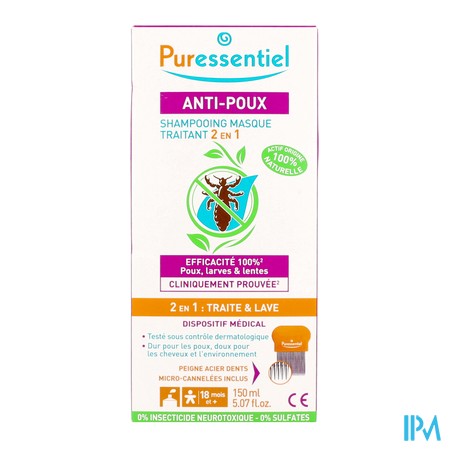 vignette PURESSENTIEL SH MASQ A/POUX 150ML