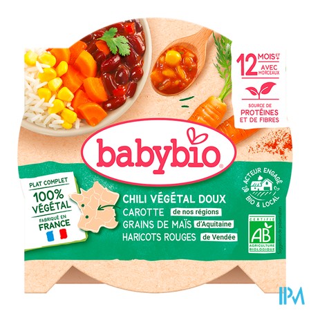 vignette BABYBIO CHILI VEGETAL DOUX 12M 230G