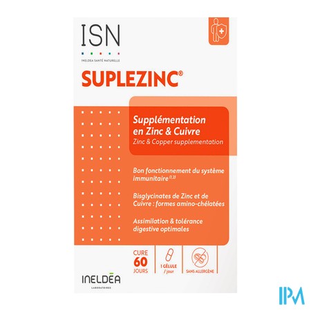 vignette INELDEA SUPLEZINC SUPPLEMENT ZINC 60GELU