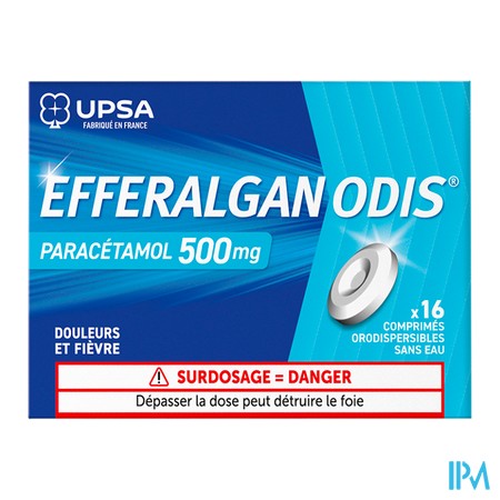 produit EFFERALGANODIS 500MG CPR 16