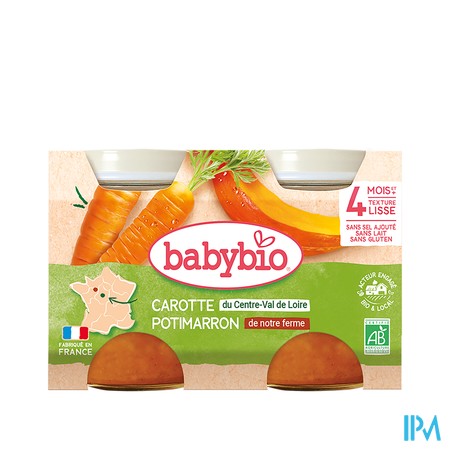 vignette BABYBIO POTIMARRON/CAROTTE 2X130G