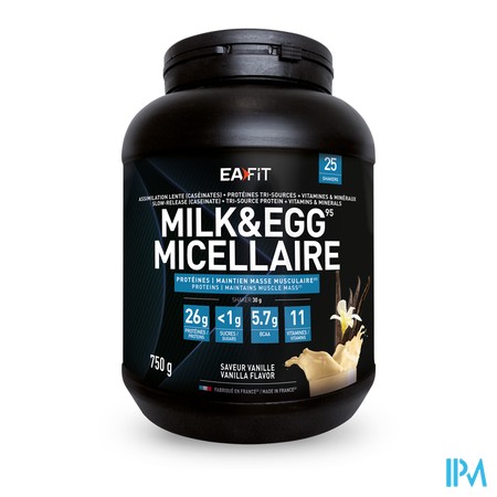 vignette EA-FIT MILK&amp;EGG95 MICEL VANIL 750G