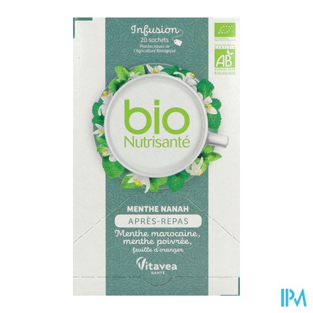 produit NUTRISANTE BIO MENT NANAH A/REPAS 20SACH
