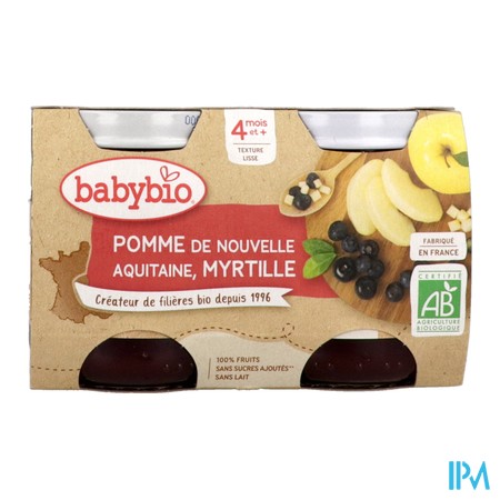vignette BABYBIO PF POMME MYRTILLE 2X130G
