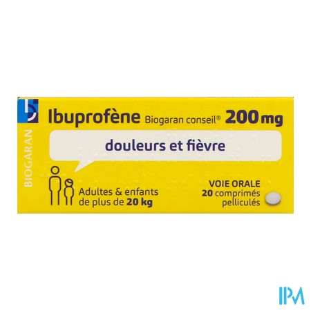 vignette IBUPROFENE 200MG BIOG CONS CPR 20