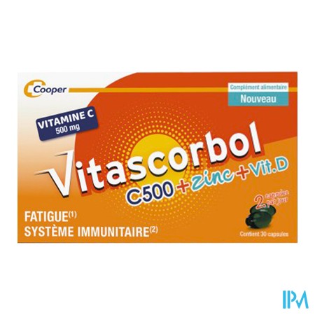 produit VITASCORBOL C500 + ZINC 30CAPS