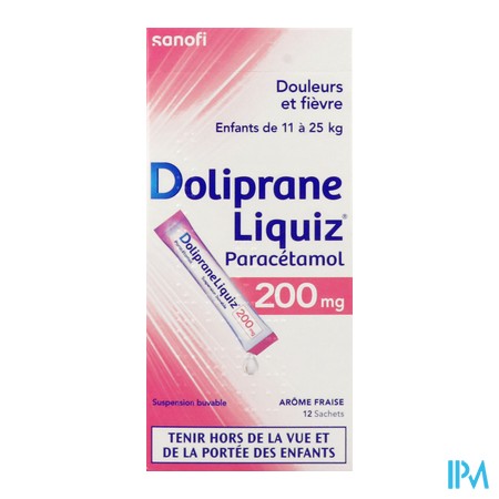 produit DOLIPRANELIQUIZ 200MG SACHET S/S12
