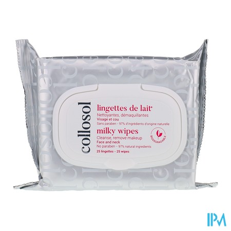 vignette COLLOSOL LINGETTES DE LAIT 25 LINGETTES