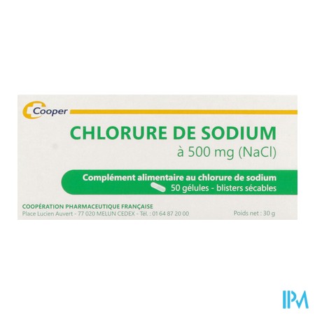 produit COOPER CHLORURE SODIUM 500MGGELU50