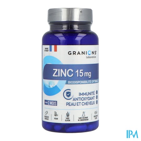 vignette GRANIONS ZINC 15MG GELU 60