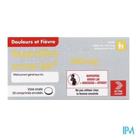 vignette IBUPROFENE ARL 200MG CPR ENR20