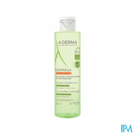 vignette A-DERMA EXOMEGA CONT 2/1 GEL 200ML