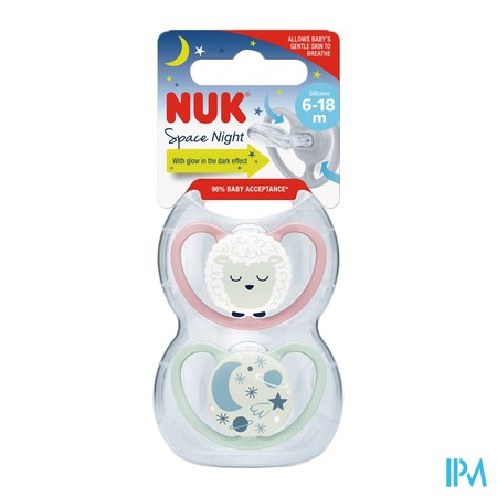 vignette SUCET NUK SILIC NUIT 6-18M FILLE 2