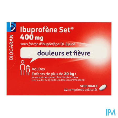 vignette IBUPROFENE 400MG SET CPR 12