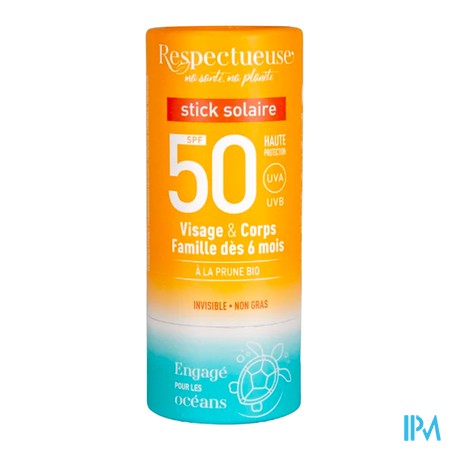 produit RESPECTUEUSE SOLAIRE SPF50 STICK 18G