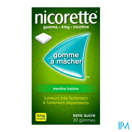 produit NICORETTE 4MG GOM MEN FRAIC 30