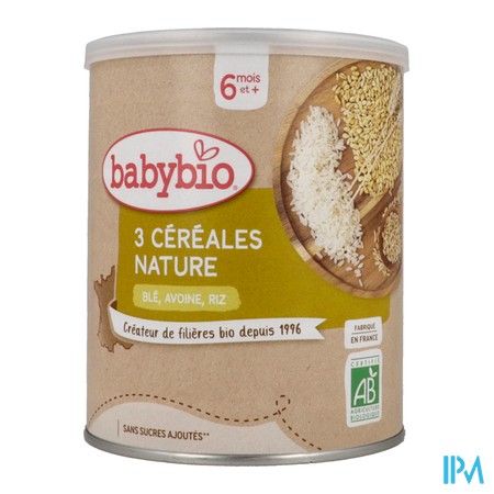 vignette BABYBIO 3 CER NATUR BLE AVOIN RIZ 6M 220G