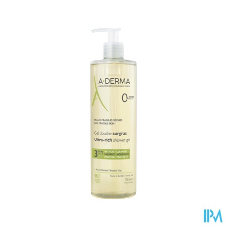 vignette A-DERMA INDISP GEL DCH S/G FL750ML