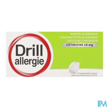 vignette DRILL ALLERGIE CETIRIZ 10MG CPR 7