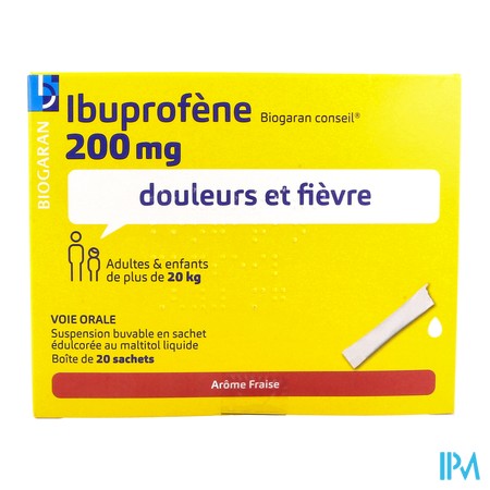 vignette IBUPROFENE 200MG BIOG CONS SACH 20