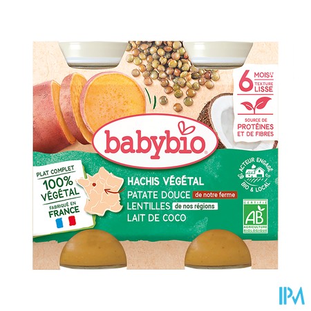 vignette BABYBIO MENU PATATE/LENTIL 2X200G