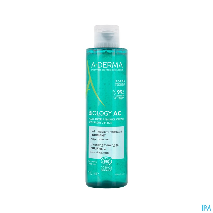 vignette A-DERMA BIOLOGY AC GEL MOUS NET PUR 200ML