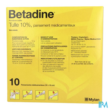 vignette BETADINE 10% TULLE PANSEMENT 10