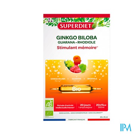 produit SUPERDIET GINKO+GINKOLA 15ML20