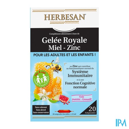 produit HERBESAN GELEE ROYA- MIEL-ZINC AMP