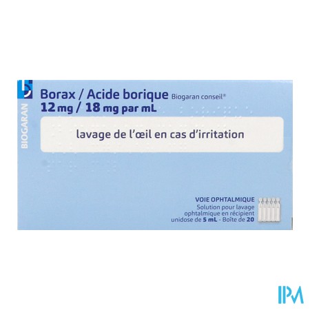 produit BORAX/AC.BORIQUE BGR CONS OPH5ML20