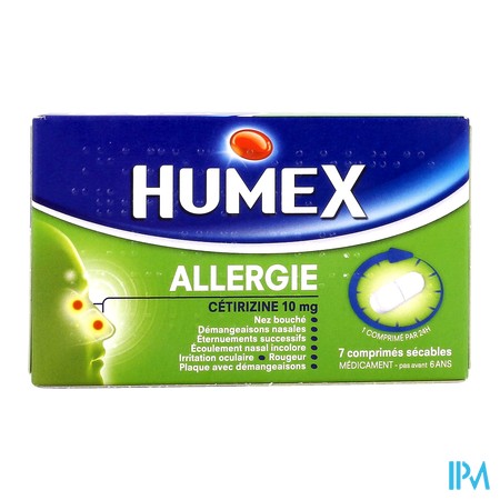 vignette HUMEX 10MG ALLERGIE CETIR CPR S 7