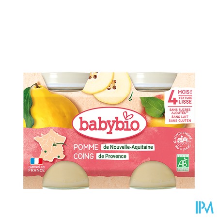 vignette BABYBIO POMME COING 2X130G