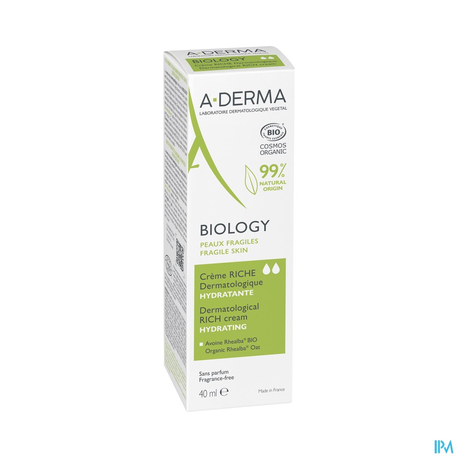 vignette A-DERMA CR RICHE HYDRAT DERMAT BIO 40ML