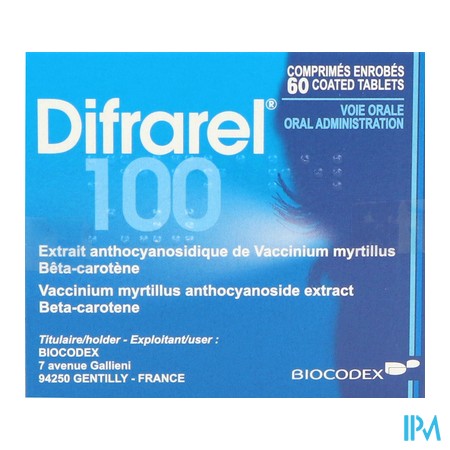 vignette DIFRAREL 100MG CPR 60