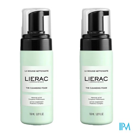 vignette LIERAC MOUSSE NETTOYANTE FL PPE2X150ML