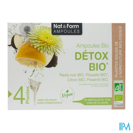 produit NAT&FORM AMPOULES DETOX BIO