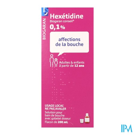 vignette HEXETIDINE BIOG 0,1% CONS200ML