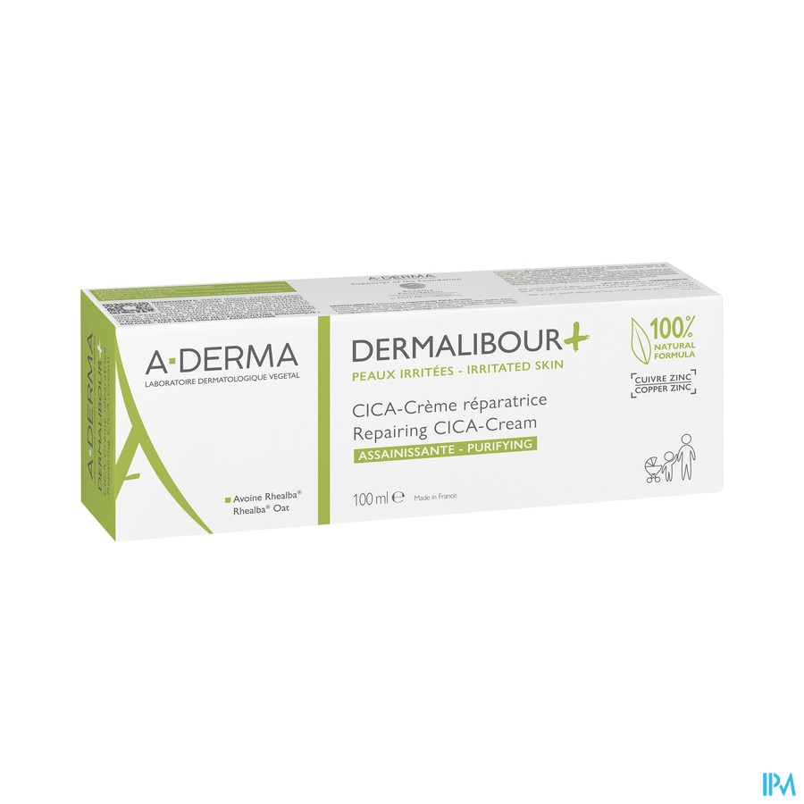 vignette A-DERMA DERMALIBOUR CICA CREME 100ML