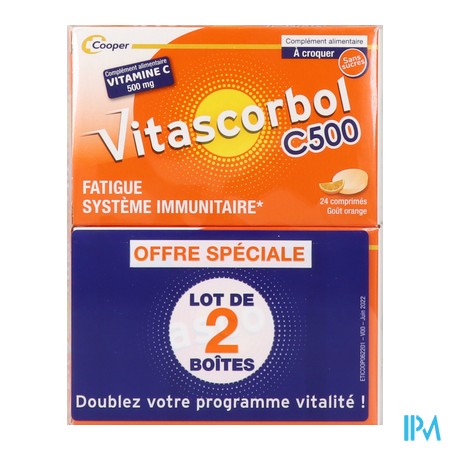 produit VITASCORBOL C 500 CPR A CROQ 24X2