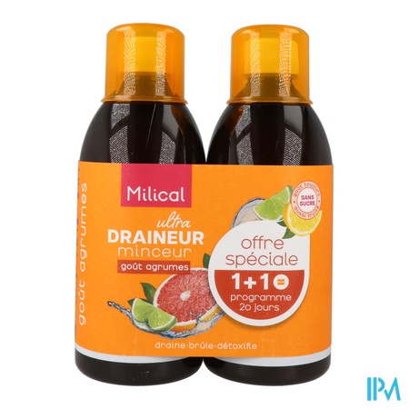 vignette MILICAL DRAINEUR ULTRA AGRUMES 2X500ML