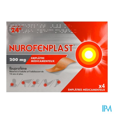 vignette NUROFENPLAST 200MG EMPLATRE 4