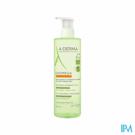 vignette A-DERMA EXOMEGA C GEL LAV 2/1 FL500ML