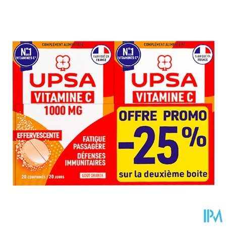 produit VIT C 1000MG UPSA CPR EFFERV 2X20