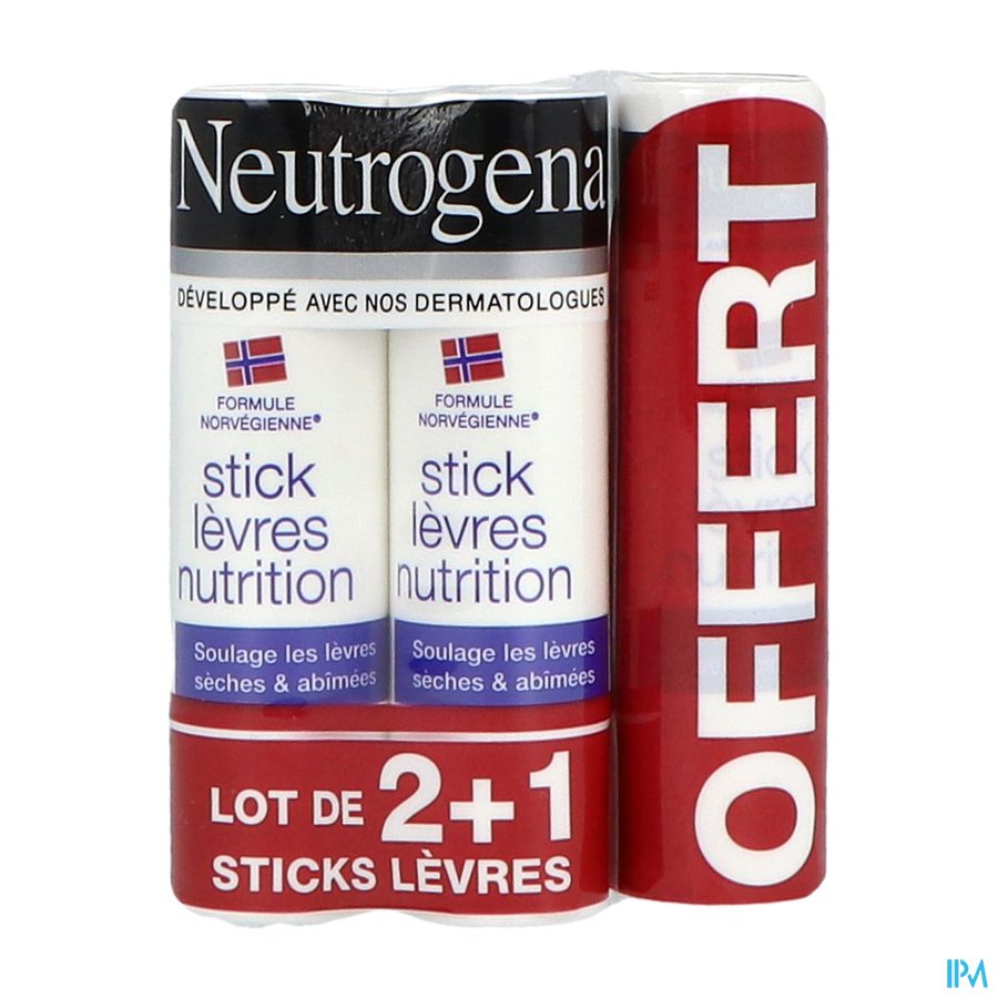 vignette NEUTROGENA STICK LEVRES 2+1