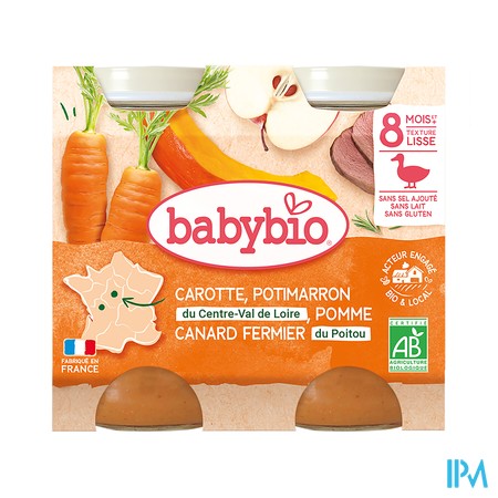 vignette BABYBIO PM LEGUMES CANARD 2X200G