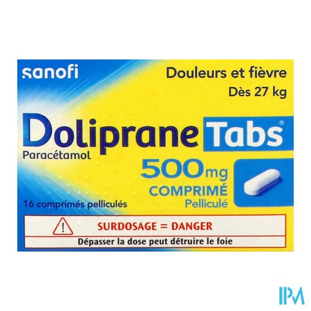 produit DOLIPRANETABS 500MG CPR 16.