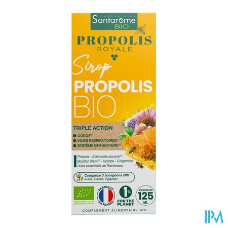 produit SANTAROME SIROP PROPOLIS BIO 125ML
